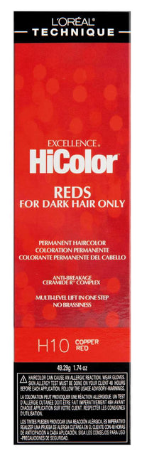 Thumbnail for L'Oréal Technique Excellence HiColor H10 Copper Red - Permanent Hair Color for Dark Hair - Elevate Styles