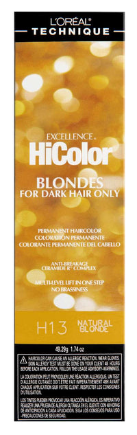 Thumbnail for L'Oréal Technique Excellence HiColor Blondes for Dark Hair Only H13 Natural Blonde Permanent Hair Color 1.74 oz