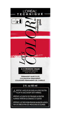 Thumbnail for L’Oréal Technique Let's COLOR Permanent Gel Hair Color – 4.5 Crimson Craze (Mahogany Brown, Burgundy Base) – 2 fl oz - Elevate Styles