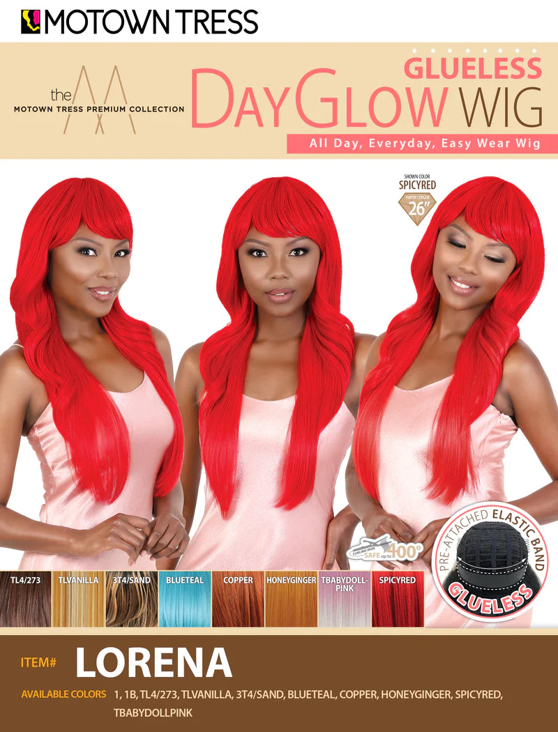 Motown Tress Premium Day Glow Wig Lorena - Elevate Styles