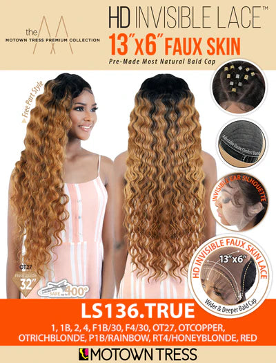 Motown Tress HD Invisible Lace 13X6 Faux Skin HD Lace Front Wig LS136.TRUE - Elevate Styles