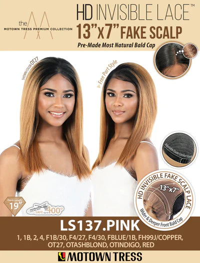 Motown Tress 13x7 HD Invisible Fake Scalp Lace Front Wig LS137.PINK - Elevate Styles