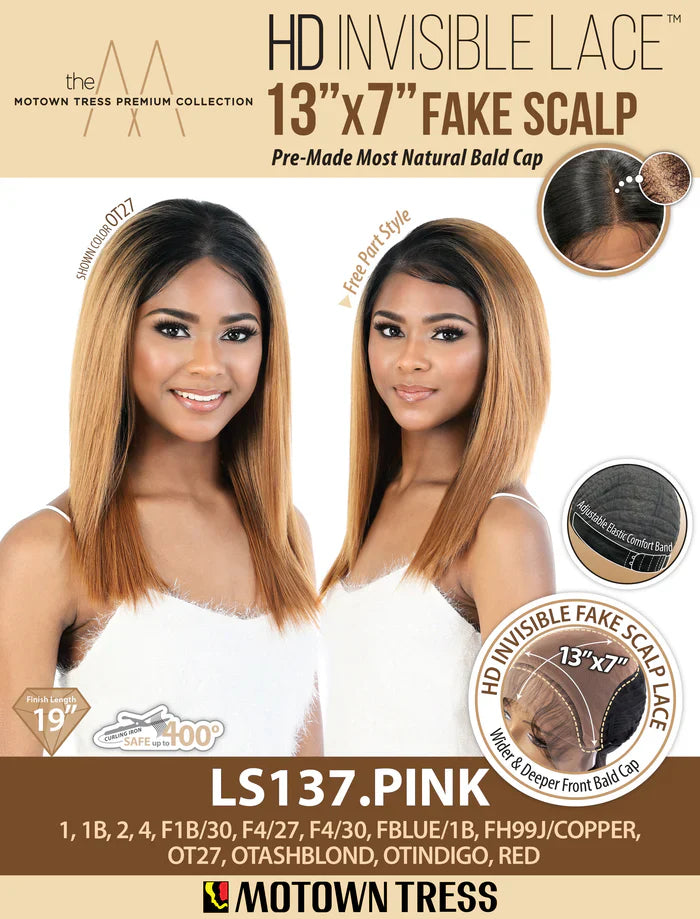 Motown Tress 13x7 HD Invisible Fake Scalp Lace Front Wig LS137.PINK - Elevate Styles