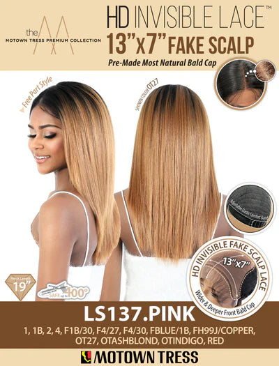 Motown Tress 13x7 HD Invisible Fake Scalp Lace Front Wig LS137.PINK - Elevate Styles
