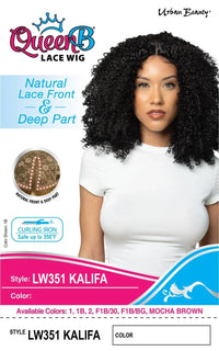 Thumbnail for Urban Beauty Queen B Natural Lace Front Deep Part Curly Wig LW351 Kalifa
