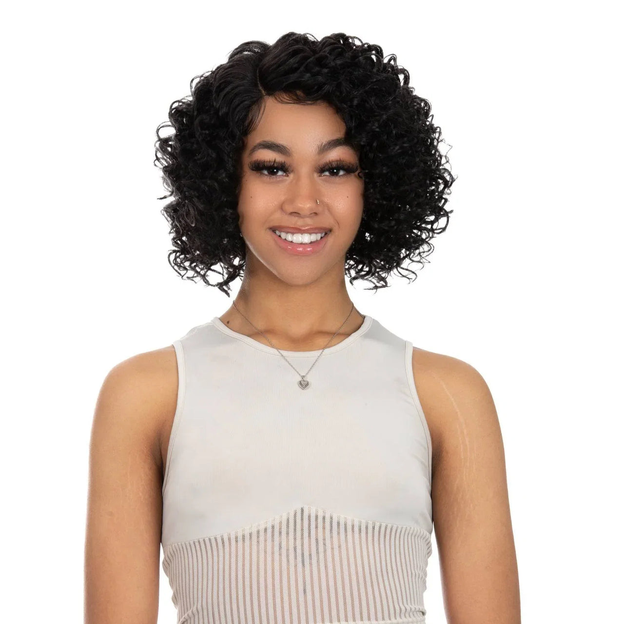 Urban Beauty Queen B Natural Lace Front Deep Part Short Curly Wig LW387 Tobi