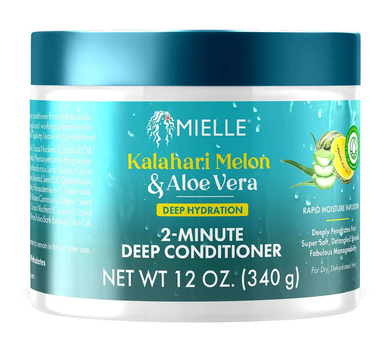Mielle Kalahari Melon Aloe Vera 2 Minute Deep Conditioner Hydration Treatment 12oz - Elevate Styles
