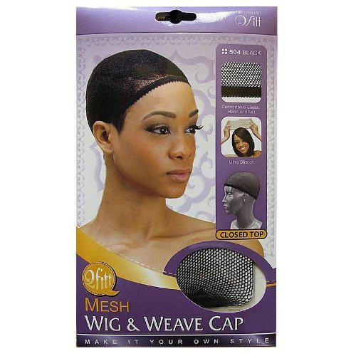 Q fitt Mesh Wig & Weave Cap 504 Black Closed Top