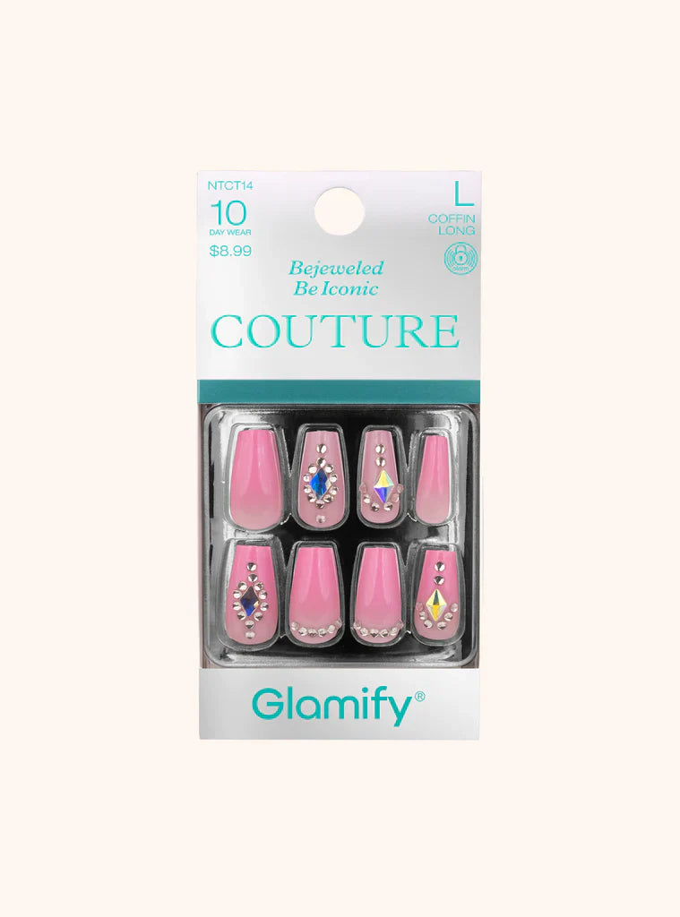 Glamify Couture Press On Nails Coffin Long Style NTCT14 - Elevate Styles