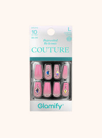 Thumbnail for Glamify Couture Press On Nails Coffin Long Style NTCT14 - Elevate Styles