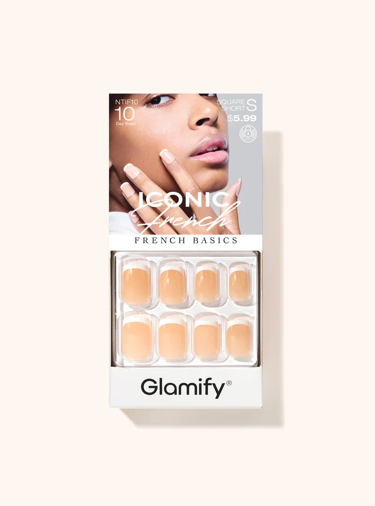 Glamify Iconic French Basics Press On Nails – Square Short NTIF10
