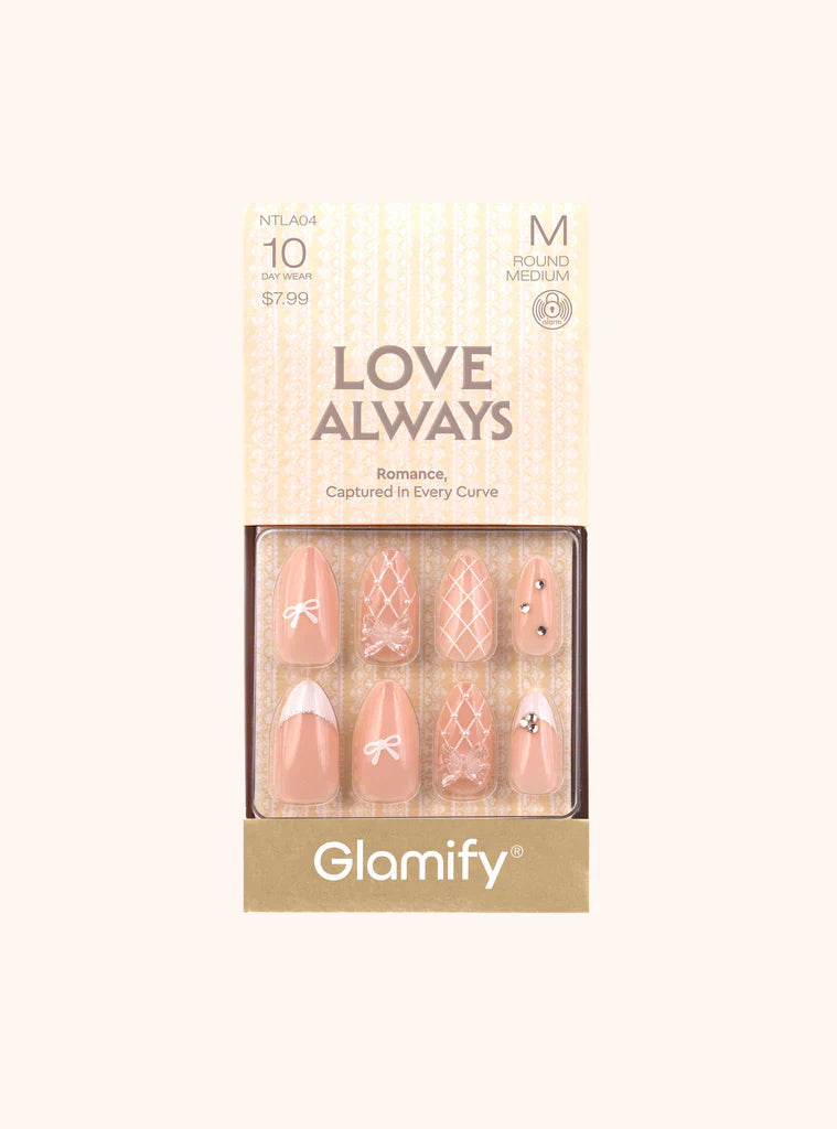 Glamify Love Always Press On Nails NTLA04 Medium Round - Elevate Styles