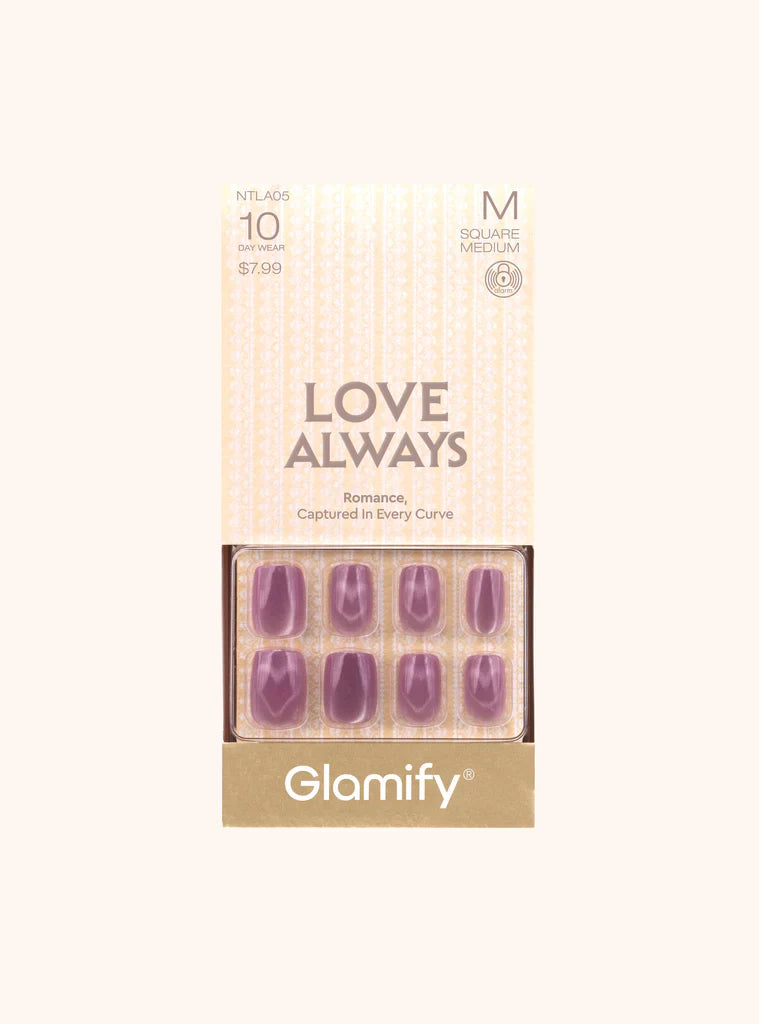 Glamify Love Always Press On Nails Medium Square NTLA05 - Elevate Styles