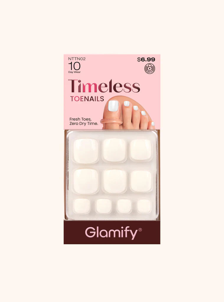Glamify Timeless Toenails Press On Soft Ivory NTTN02 - Elevate Styles