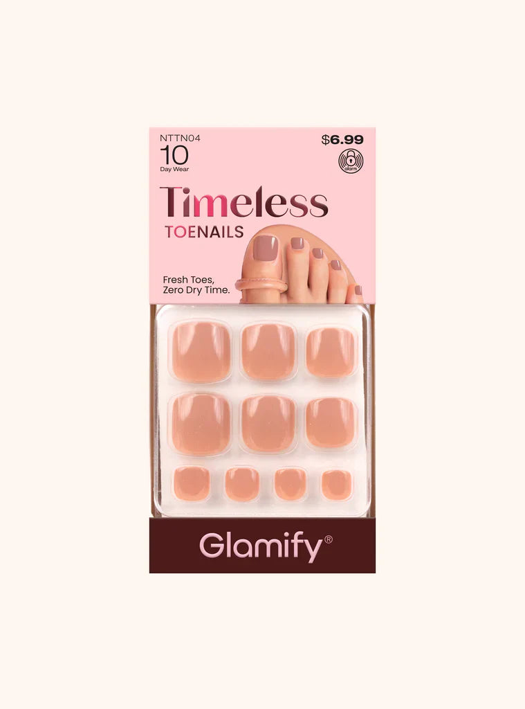 Glamify Timeless Toenails Press On Nude Peach NTTN04 - Elevate Styles