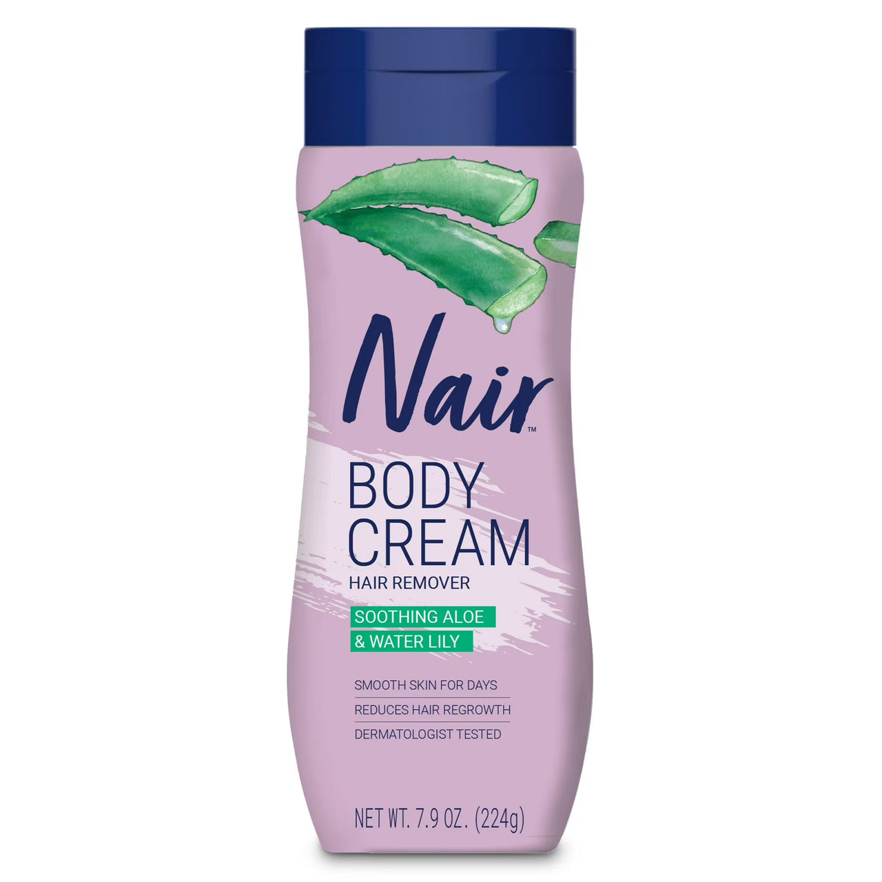 Nair Body Cream Hair Remover Soothing Aloe & Water Lily Net Wt. 7.9 oz. / 224 g