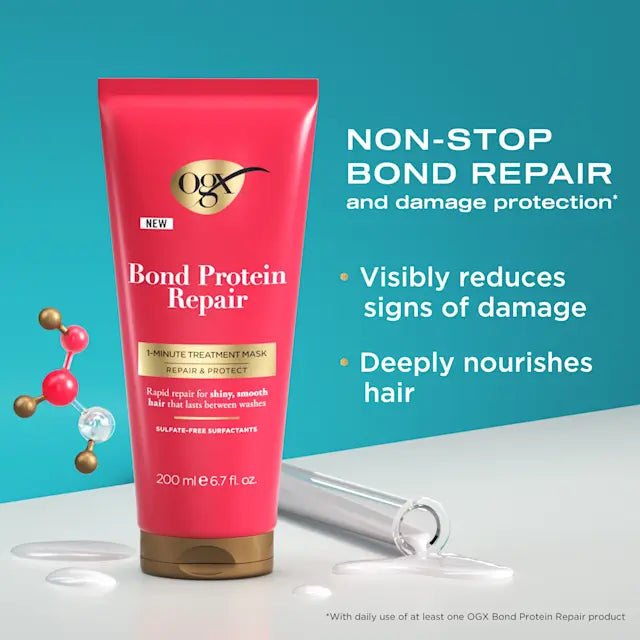 OGX Bond Protein Repair 1-Minute Treatment Mask 6.7 Fl. Oz. (200 ml)