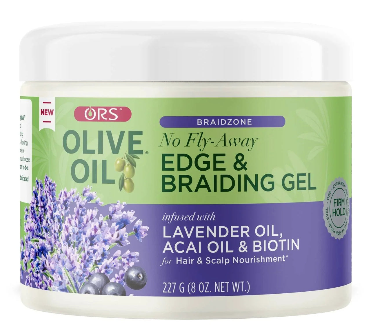 ORS Olive Oil Braidzone Edge and Braiding Gel No Fly Away Lavender Acai Biotin 8 oz - Elevate Styles