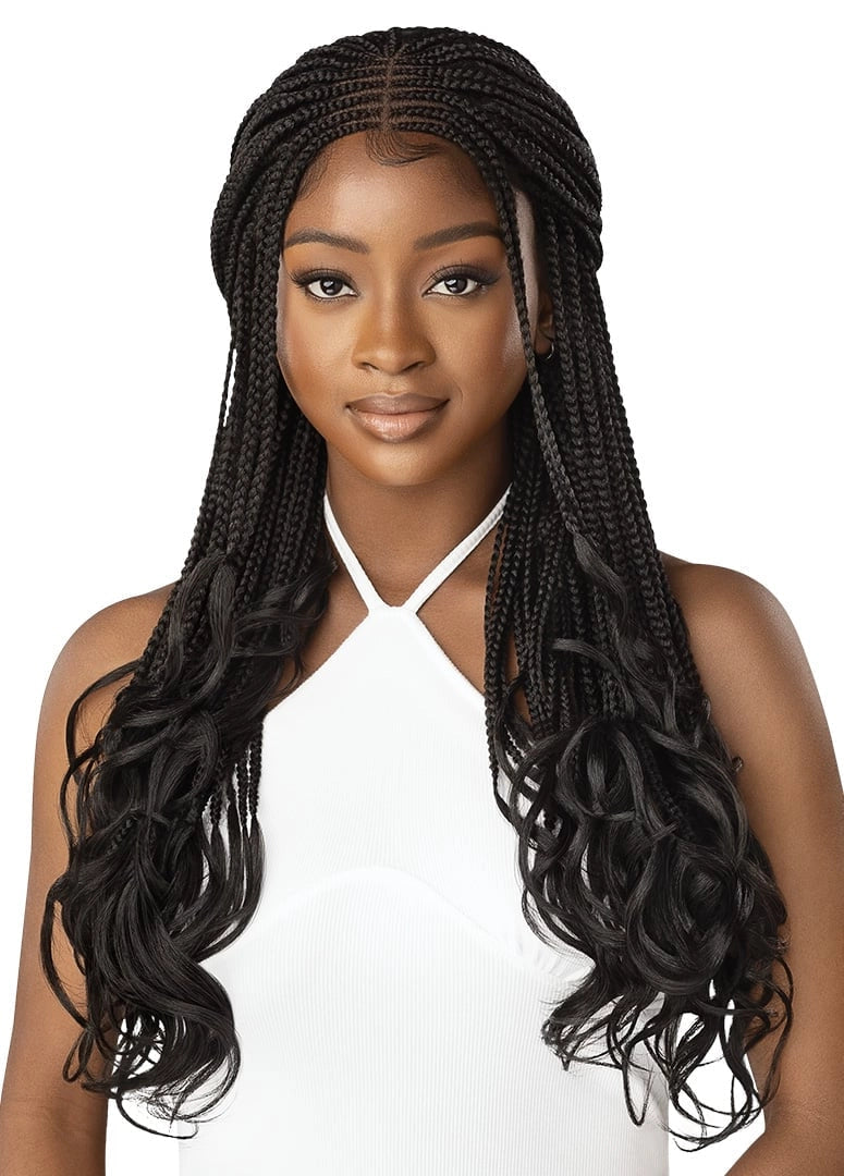 Outre 4"x4" HD Lace Front Middle Part French Curl Box Braids 26" - Elevate Styles