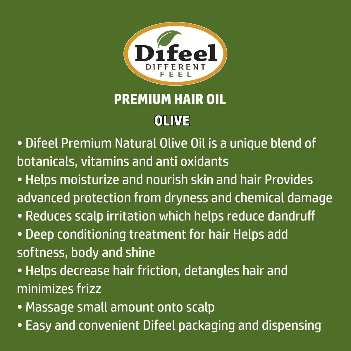 Difeel Olive Oil Premium Hair Oil2.5 OZ - Elevate Styles