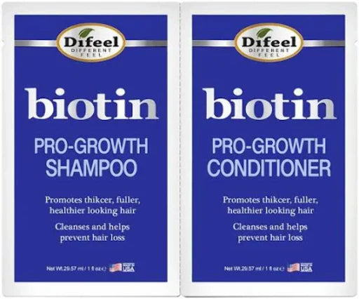 Difeel Biotin Pro-Growth Shampoo & Conditioner Duo Travel Packets (1 oz Each) - Elevate Styles