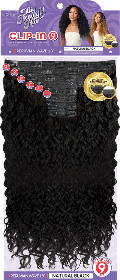 Outre Big Beautiful Hair Clip-in 9PCS - PERUVIAN WAVE 18" - Elevate Styles
