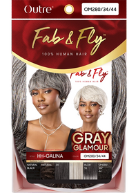 Thumbnail for Outre Fab&Fly™ Gray Glamour 100% Unprocessed Human Hair Wig HH Galina QHFGGAL