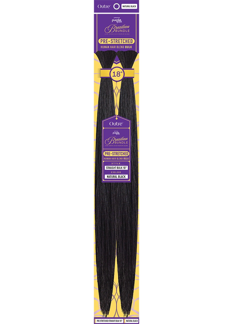 Outre Purple Pack Human Hair Blended Pre-Stretched Straight Bulk 18" - Elevate Styles