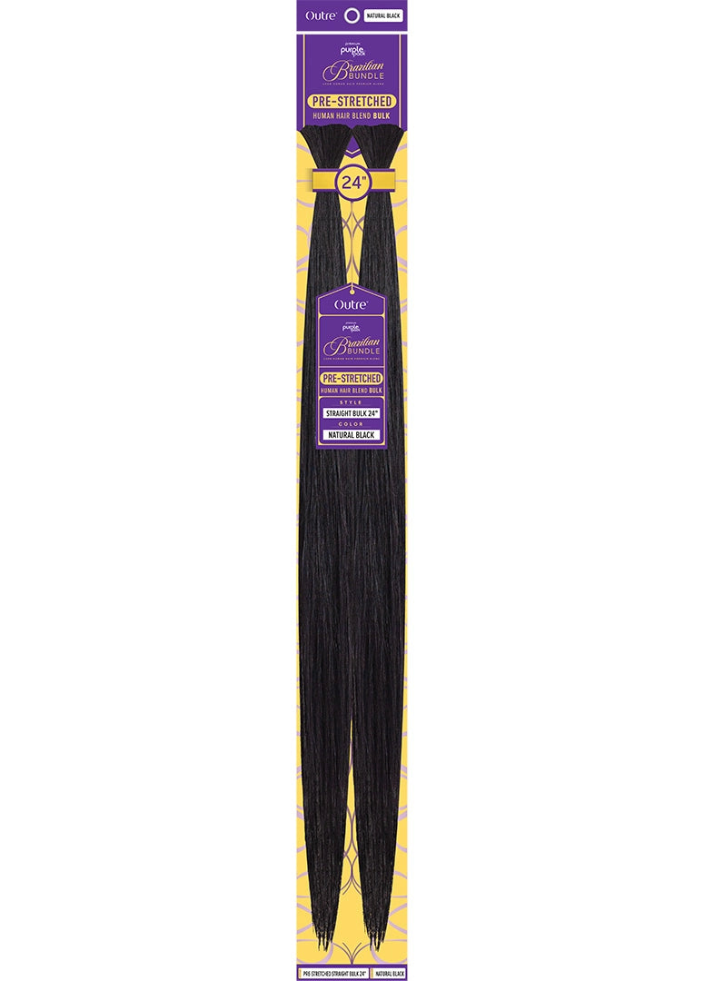 Outre Purple Pack Human Hair Blended PreStretched Straight Bulk 24