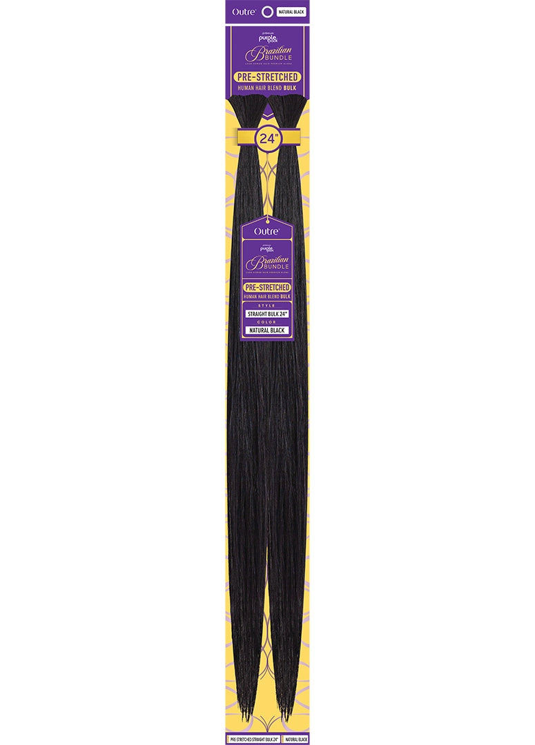 Outre Purple Pack Human Hair Blended Pre-Stretched Straight Bulk 24" - Elevate Styles