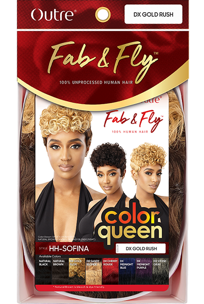 Outre Fab&Fly™ Human Hair Full Cap Wig Color Queen - Sofina - Elevate Styles
