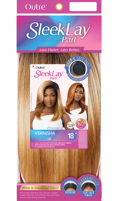 Outre Synthetic Sleek Lay Part HD Transparent Lace Front Wig Vernisha 18" - Elevate Styles
