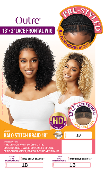 Outre 13x2 HD Pre-Braided Lace Front Wig Halo Stitch Braid 18" - Elevate Styles

