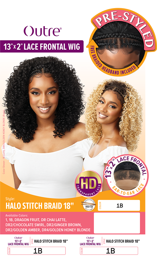 Outre 13x2 HD Pre-Braided Lace Front Wig Halo Stitch Braid 18" - Elevate Styles