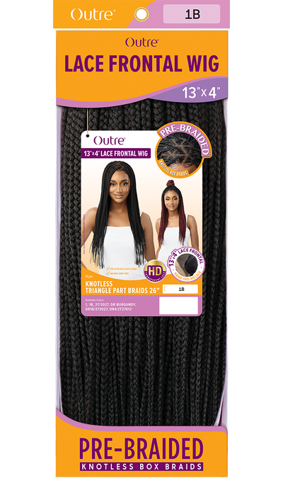 Outre 13"x 4" HD Pre-Braided Lace Front Wig Knotless Triangle Part Braids 26" - Elevate Styles
