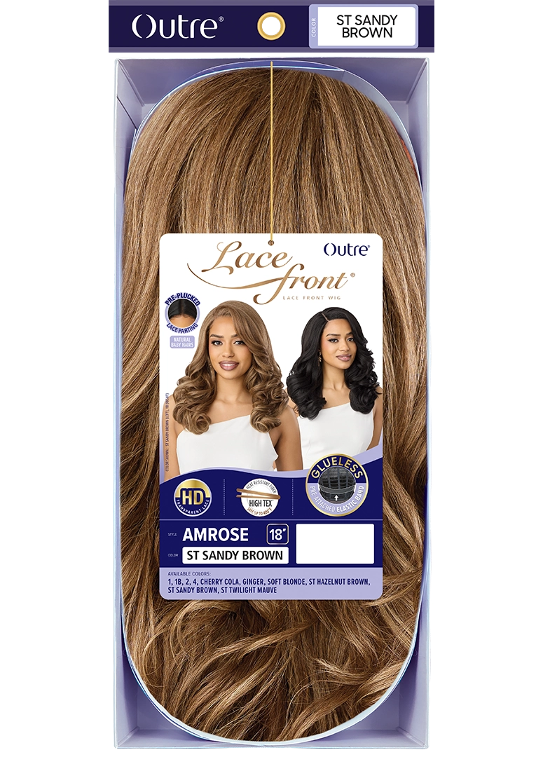 Outre Synthetic Glueless HD Transparent Lace Front Wig Amrose QLARS