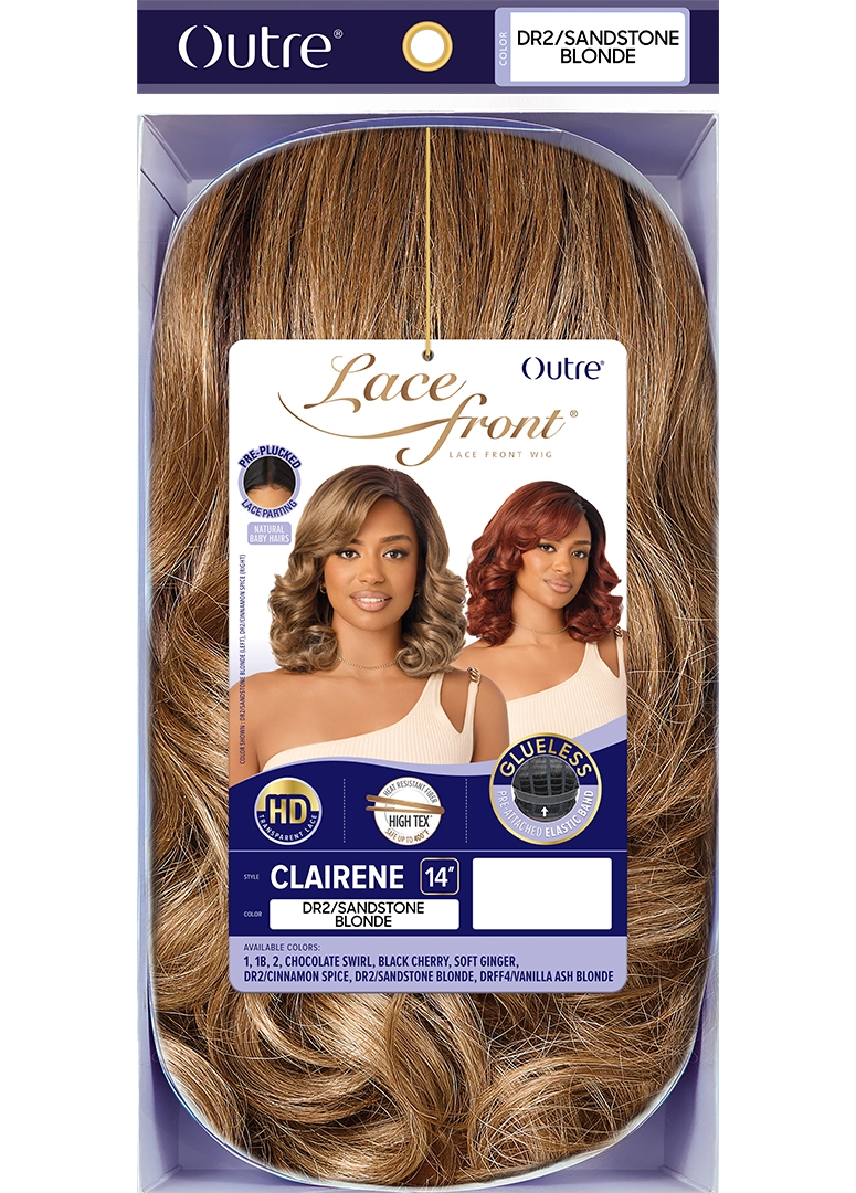 Outre Synthetic Glueless HD Transparent Lace Front Wig Clairene QLCRN