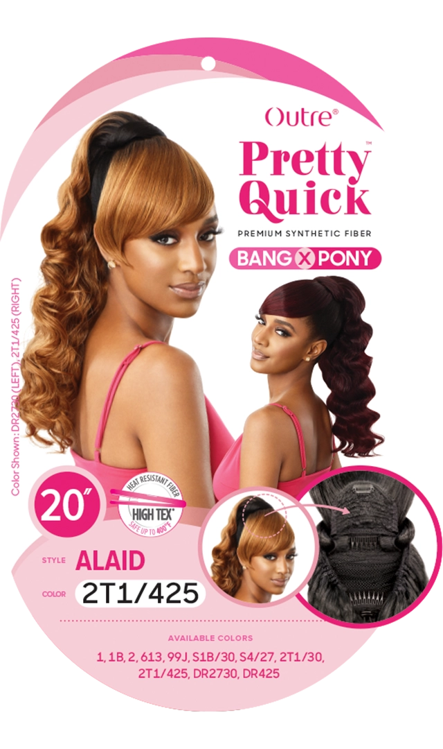 Outre Premium Synthetic Pretty Quick Bang & Pony Alaid 20" - Elevate Styles