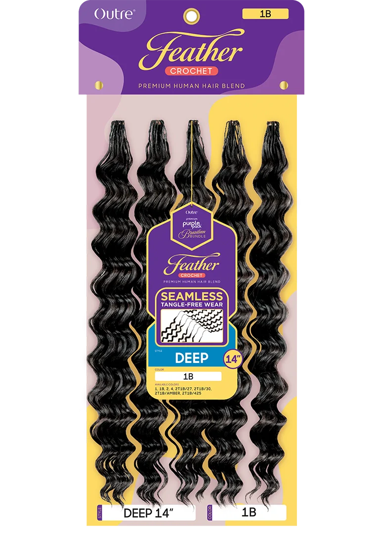 Premium Purple Pack Brazilian Bundle Feather Crochet Deep 14" by Outre