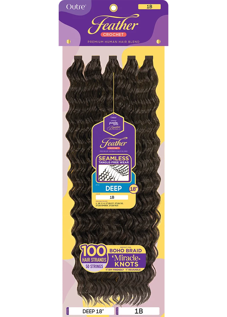 Outre Purple Pack Brazilian - Feather Crochet Deep 18" - Elevate Styles