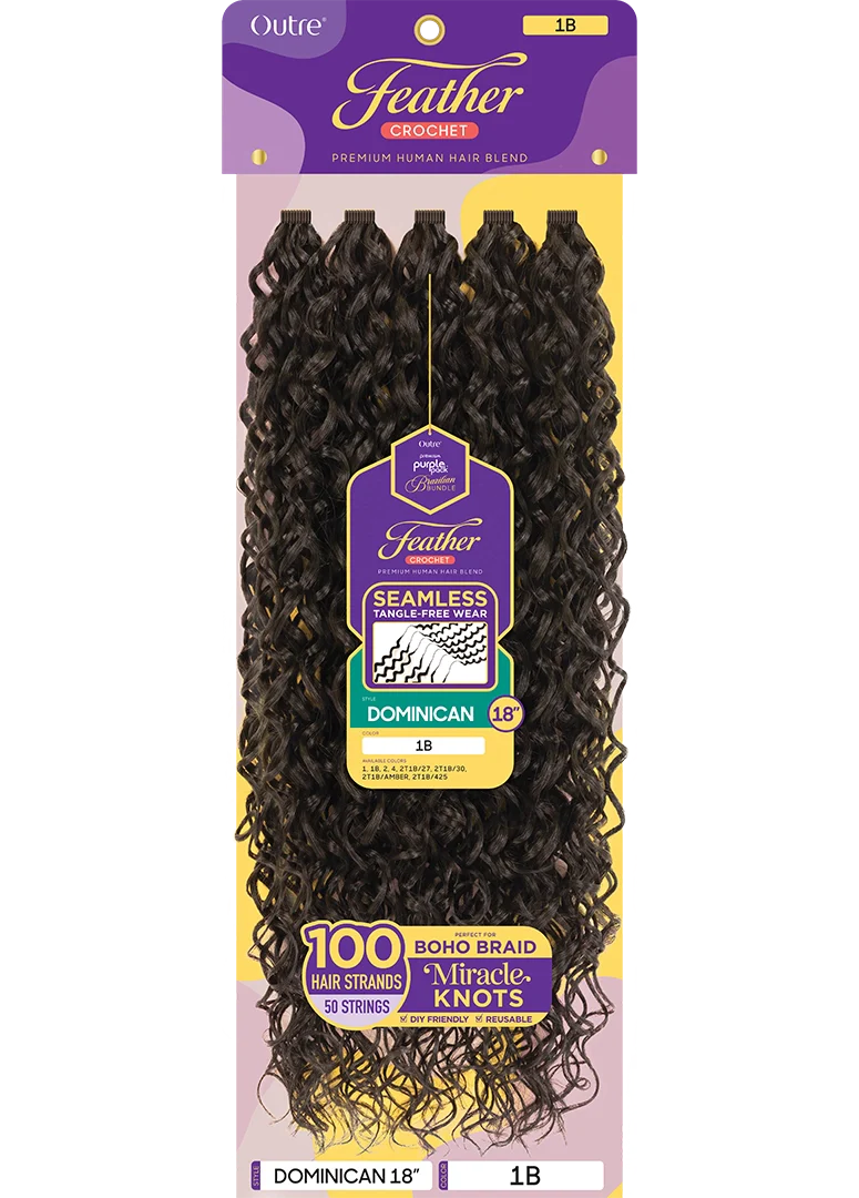 Outre Purple Pack Brazilian - Feather Crochet Dominican 18" - Elevate Styles