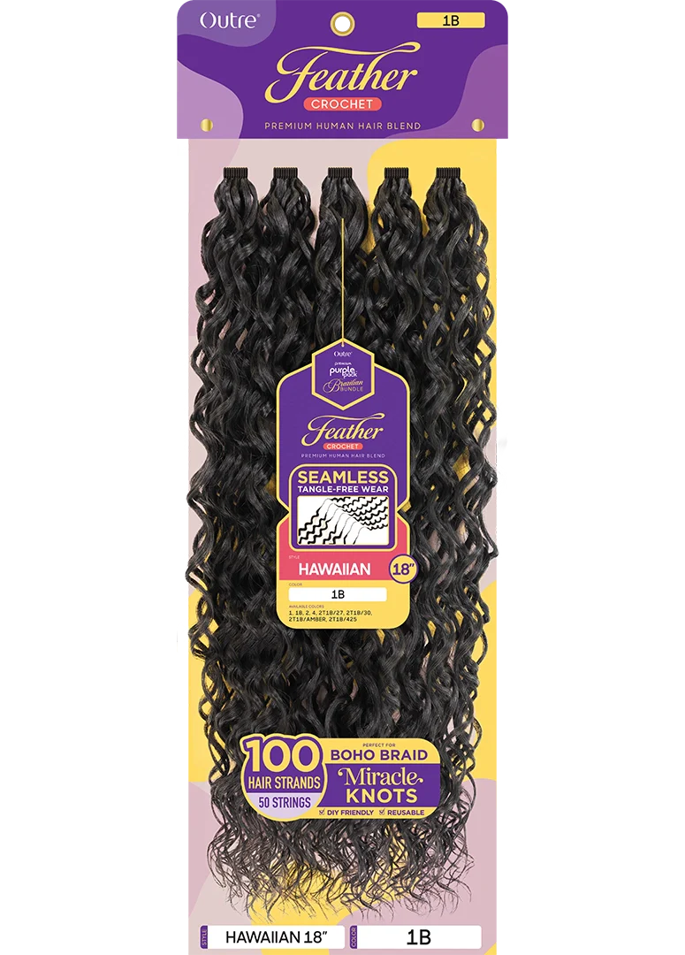 Outre Purple Pack Brazilian Bundle - Feather Crochet Hawaiian 18" - Elevate Styles