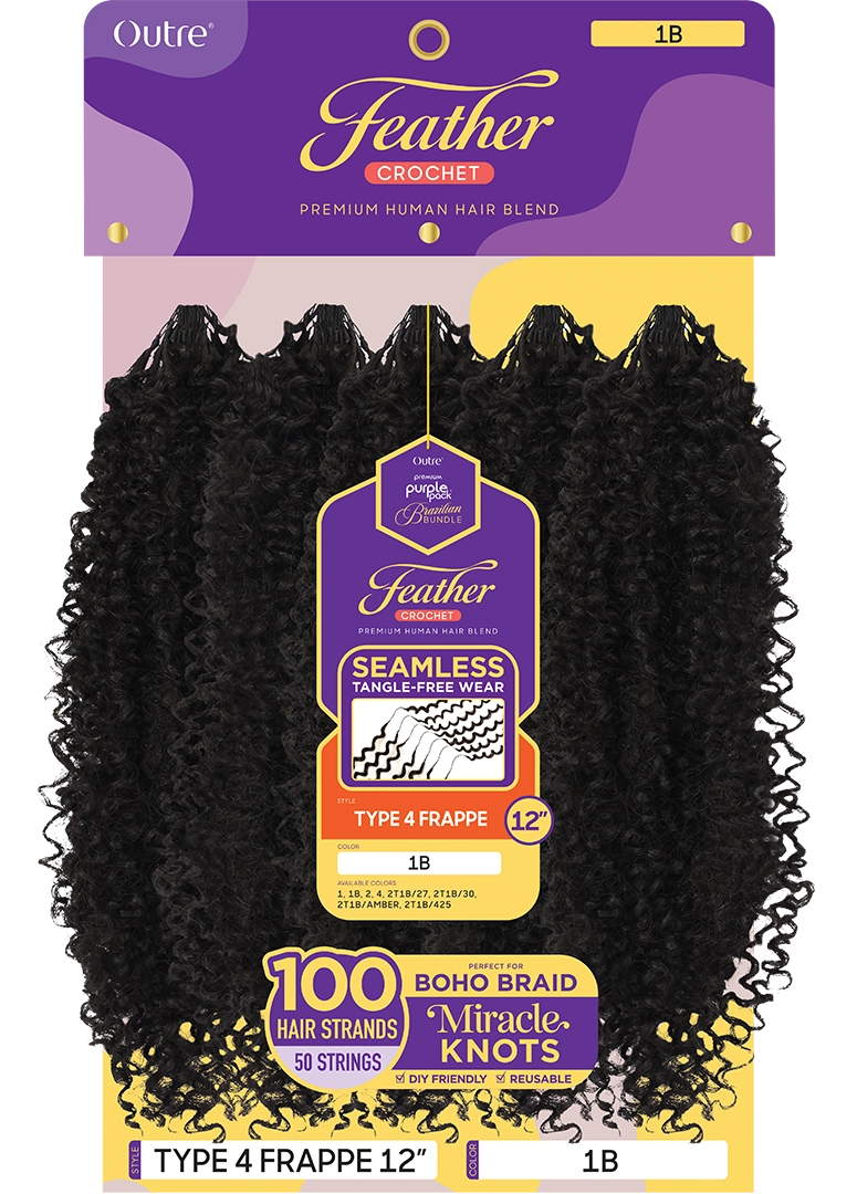 Outre Premium Purple Pack Brazilian Bundle Feather Crochet Type 4 Frappe 12"