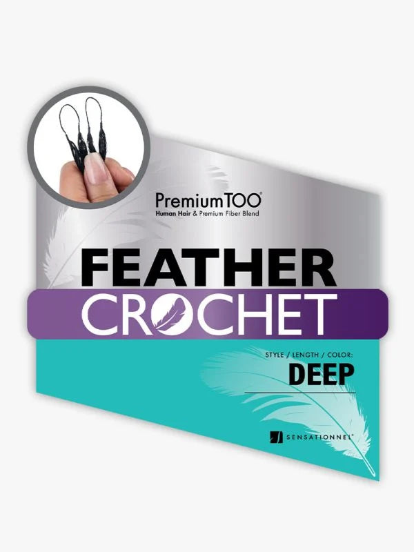 Sensationnel Premium Too Feather Crochet Deep Wave 18 Inch Human Hair Blend Braiding Hair - Elevate Styles