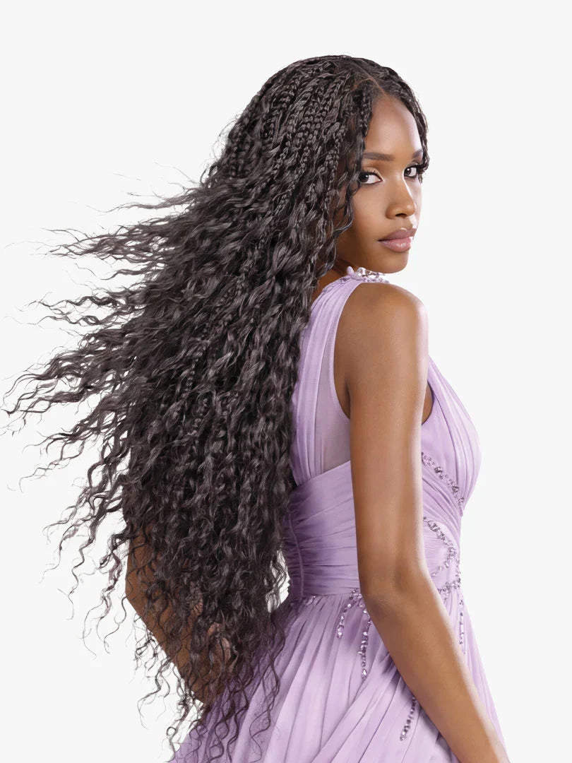 Sensationnel Premium Too Feather Crochet Deep Wave 14 Inch Human Hair Blend Braiding Hair - Elevate Styles