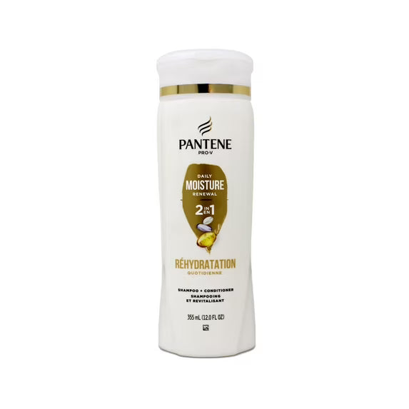 Pantene Pro-V Daily Moisture Renewal 2-in-1 Shampoo & Conditioner 12 fl oz (2 Pack) – Hydrating & Strengthening