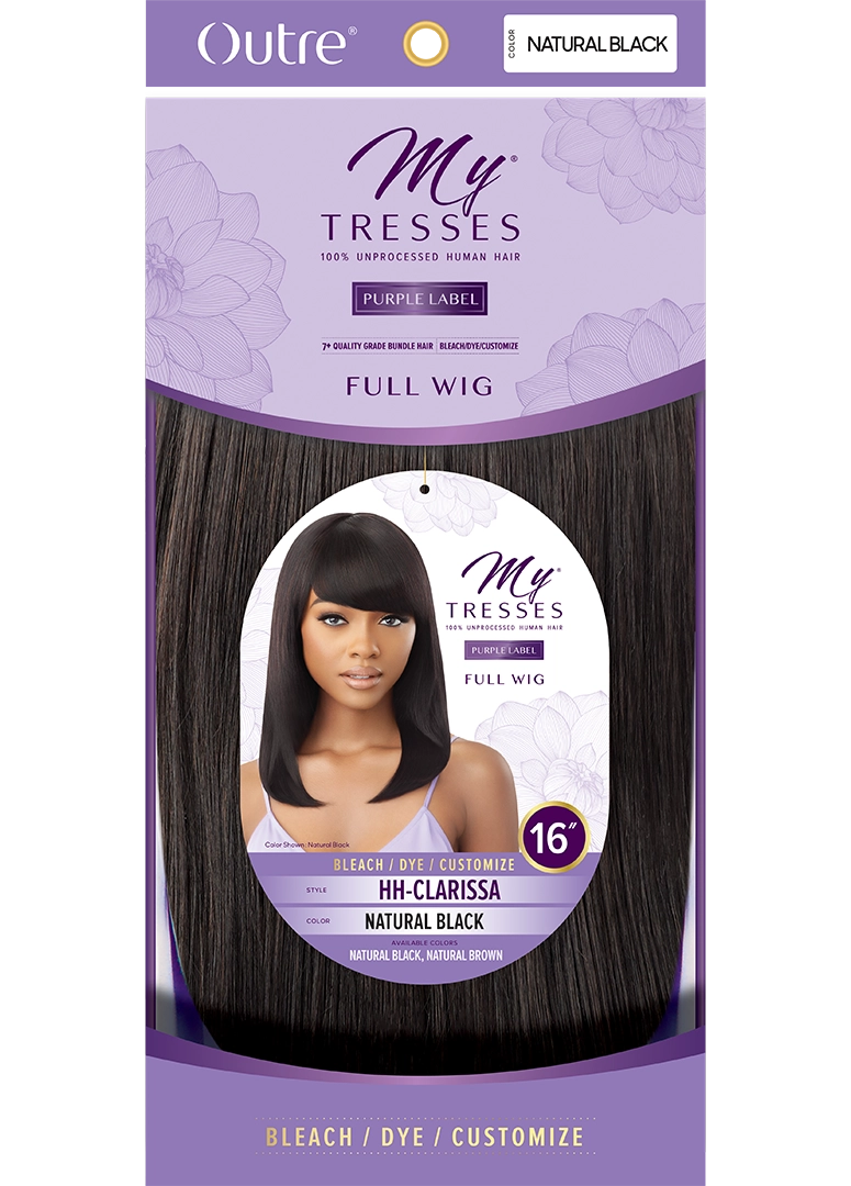 Outre My Tresses Purple Label 100% Unprocessed Human Hair Full Cap Wig Clarissa - Elevate Styles