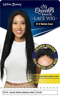 Thumbnail for Urban Beauty Queen Braid 4x4 Swiss Lace Wig Micro Senegal Twist QLW101_Color 1