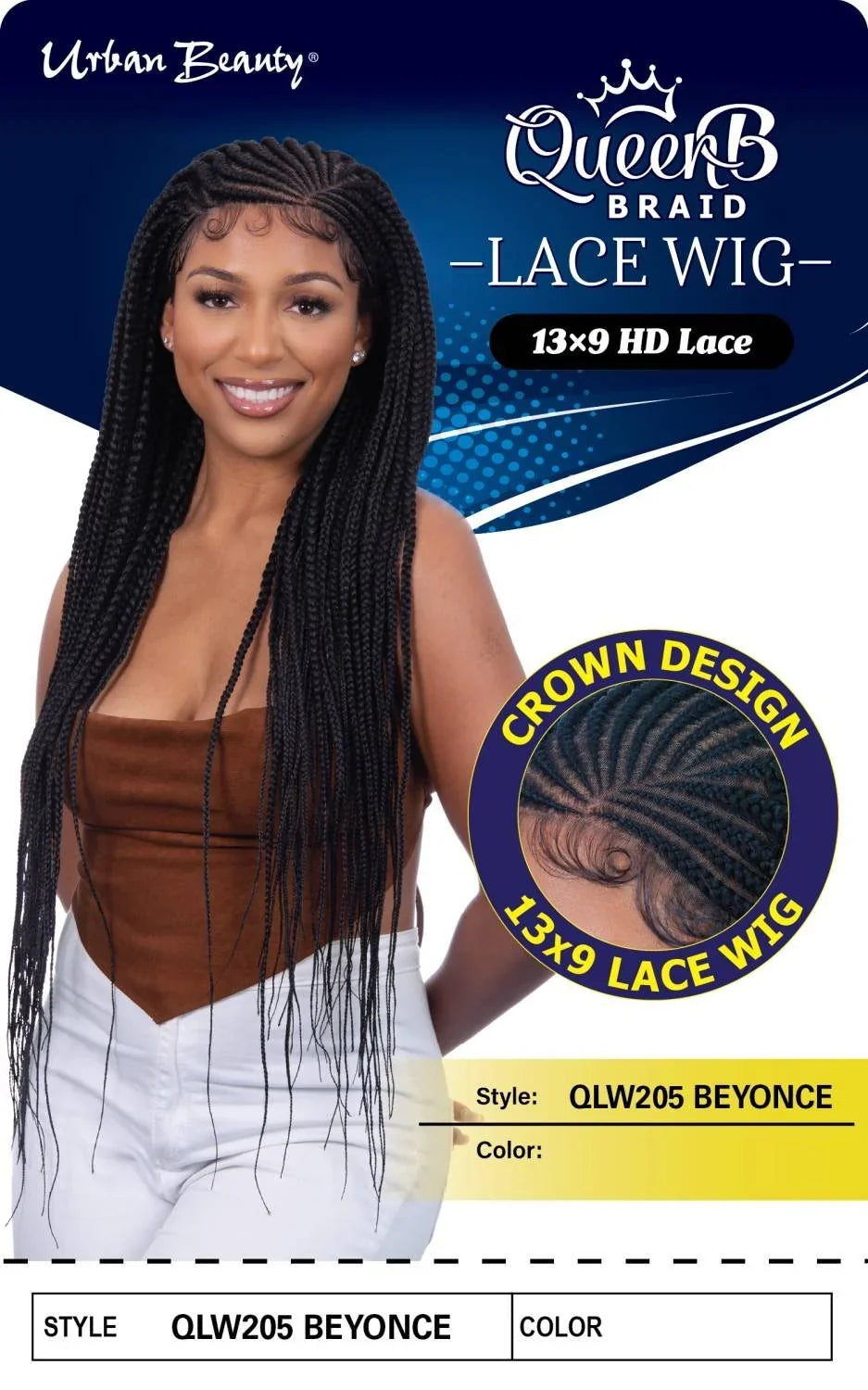 Urban Beauty Queen Braid Full Lace Wig Beyonce 13x9 HD Lace QLW205_1B