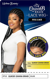 Thumbnail for Queen B Braided Lace Wig Ghana Braid QLW301